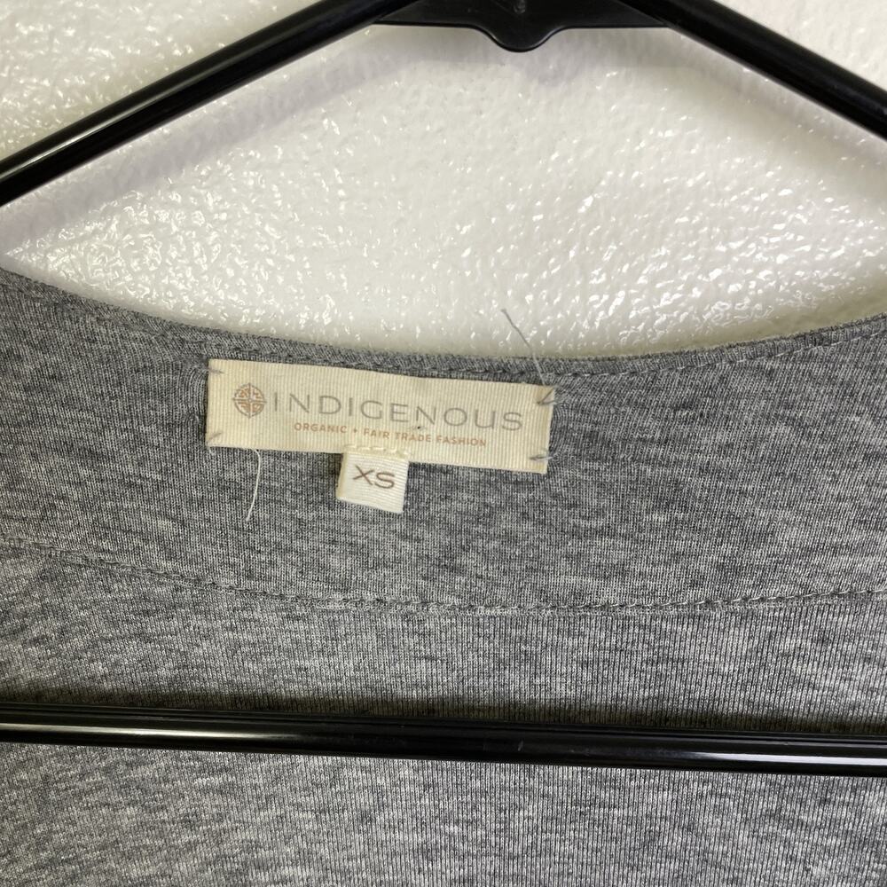 Indigenous Cardigan Womens XS Gray Organic Cotton Open Front Fair Trade Sweater - Picture 8 of 11